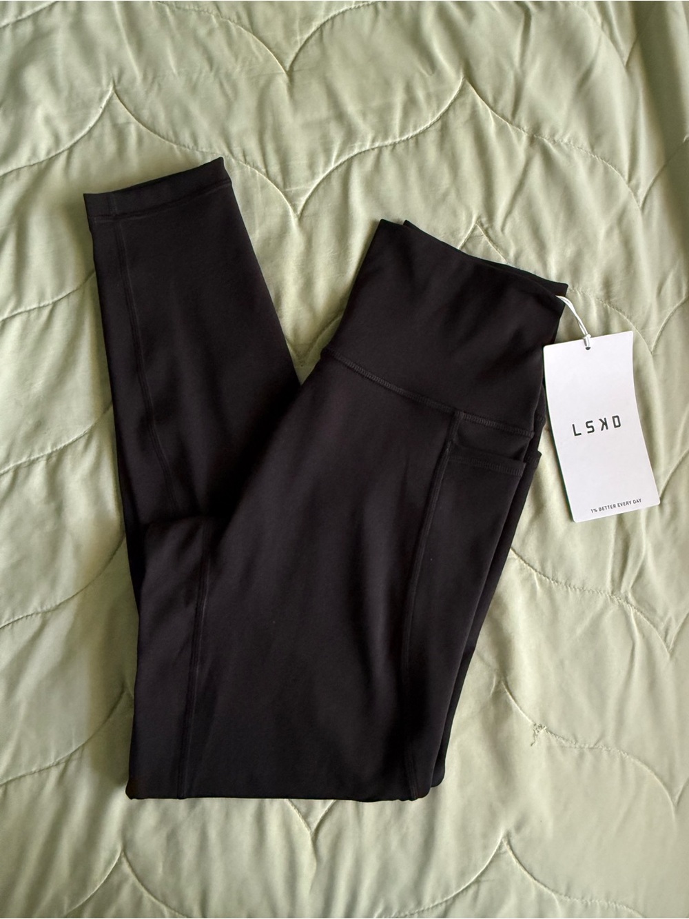 LSKD Fusion High Rise 7/8 Legging with Pockets- Black